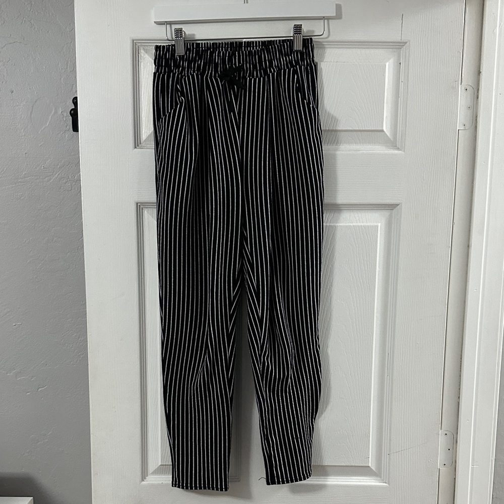 SHEIN Black and White Striped Women's Joggers